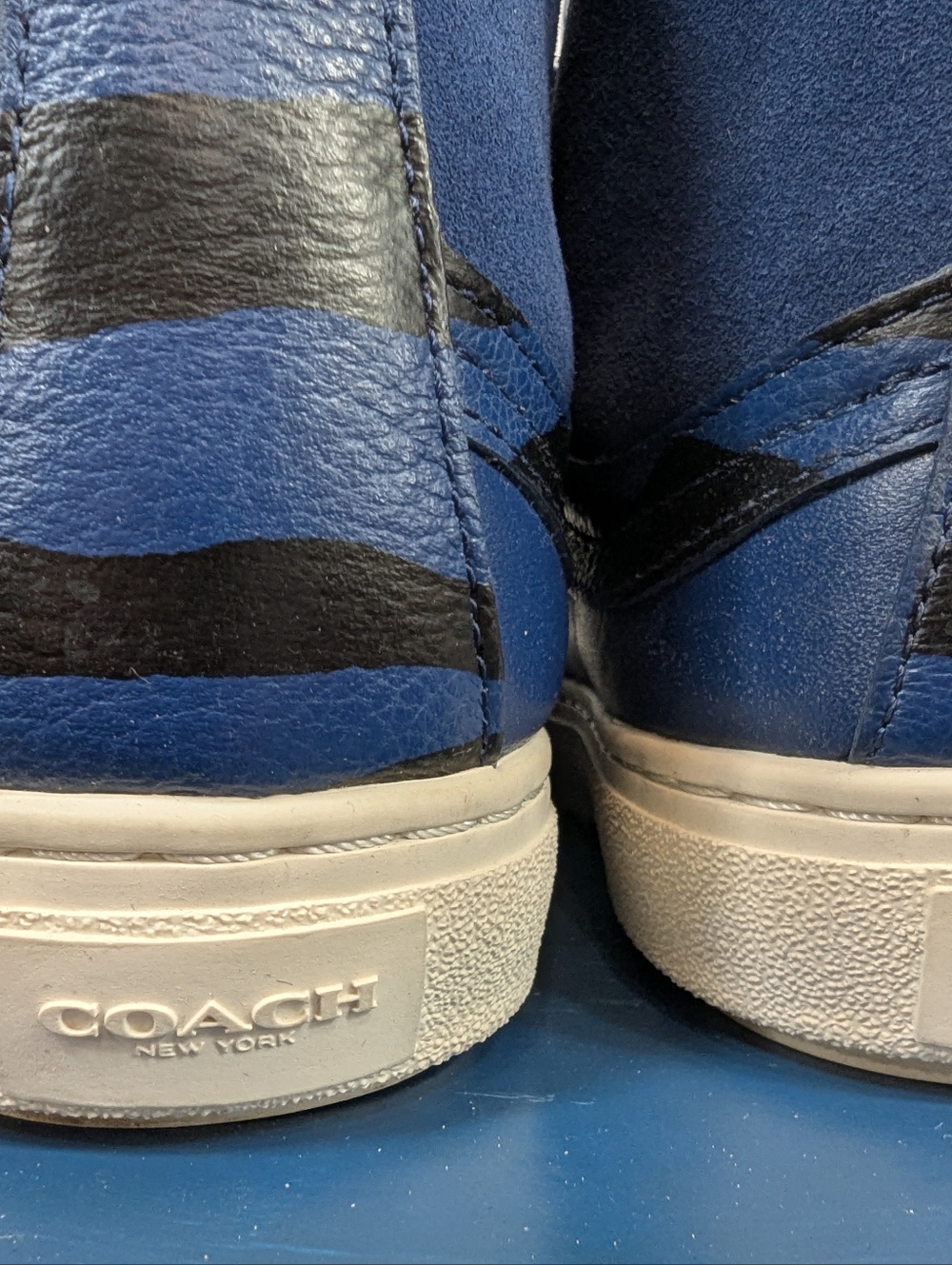 Coach NASA Space Collection Coach G1386 High Tops Retro Sneakers Blue Mens 8.5 - Picture 11 of 16